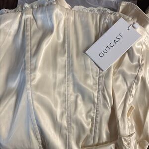 Outcast Cream Strapless Dress